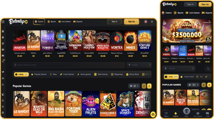 Slots selection at Betswap Casino