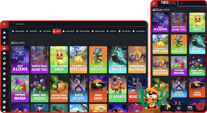 Slots selection at Red Dog Casino