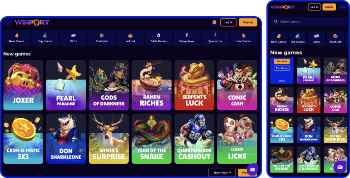 Games Section at Winport Casino