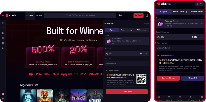 Ybets Casino Payment Methods
