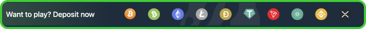 Icons of available cryptocurrencies in Wild.io casino