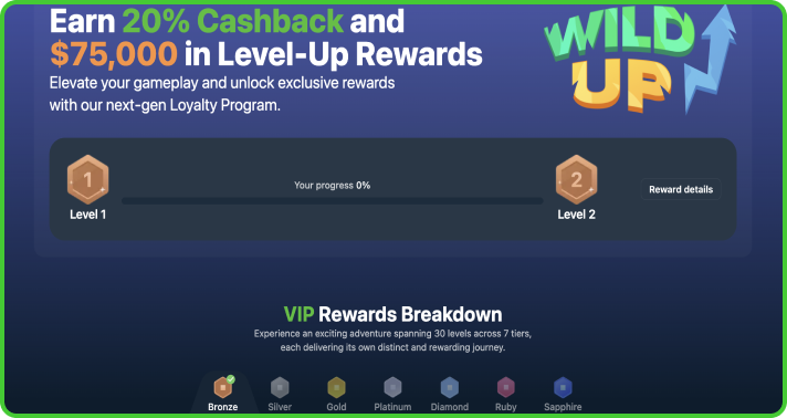 VIP Rewards at Wild.io Casino